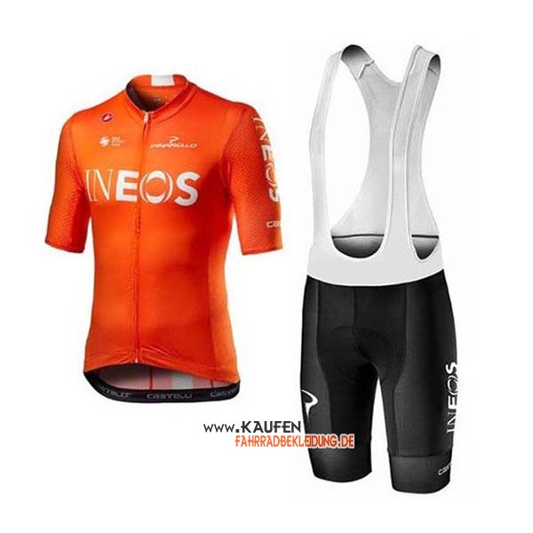 Ineos Kurzarmtrikot 2020 und Kurze Tragerhose Orange